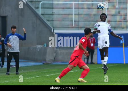 Santiago del Estero, Argentinien. 4. Juni 2023. Daniel Bameyi aus Nigeria während des Viertelfinalspiels der FIFA-Weltmeisterschaft U20 im Madres de Ciudades Stadium ( Kredit: Néstor J. Beremblum/Alamy Live News Stockfoto