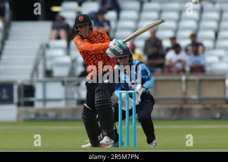 Leeds, Großbritannien. 04. Juni 2023. Headingley Stadium, Leeds, West Yorkshire, 4. Juni 2023. Während des Charlotte Edwards Cup-Spiels zwischen Northern Diamonds und Southern Vipers im Headingley Stadium, Leeds Credit: Touchlinepics/Alamy Live News Stockfoto