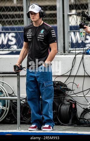 Barcelona, Spanien. 03. Juni 2023. Barcelona, Spanien, 3. Juni 2023; Mick SCHUMACHER, GER, Mercedes AMG F1 Team Reserve Fahrer während der FIA F1 Weltmeisterschaft. Formel 1 Grand Prix von Spanien, Circuit de Catalunya in der Nähe von Montmelo - Bild mit gebührenpflichtiger Haftung - Foto: © Cristiano BARNI/ATP Images (BARNI Cristiano/ATP/SPP) Guthaben: SPP Sport Press Photo. Alamy Live News Stockfoto