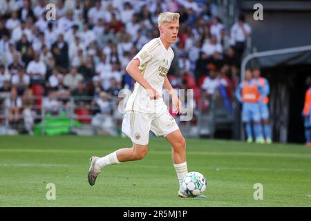 Kopenhagen, Dänemark. 04. Juni 2023. Hakon Haraldsson (30) vom FC Kopenhagen, der während des Superliga-Spiels 3F zwischen dem FC Kopenhagen und dem FC Randers in Parken in Kopenhagen gesehen wurde. (Foto: Gonzales Photo/Alamy Live News Stockfoto