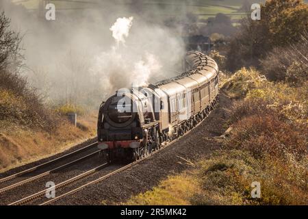 LMS 'Duchess' 4-6-2 Nr. 6233 'Duchess of Sutherland' passiert Standish Junction, Gloucestershire Stockfoto