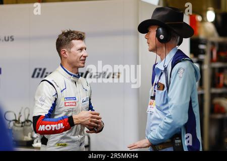 BRISCOE Ryan (aus), Glickenhaus Racing, Glickenhaus 007, Porträt während des 24-Stunden-Tests von Le Mans 2023 auf dem Circuit des 24 Heures du Mans am 4. Juni 2023 in Le Mans, Frankreich - Photo Frédéric Le Floc'h / DPPI Stockfoto