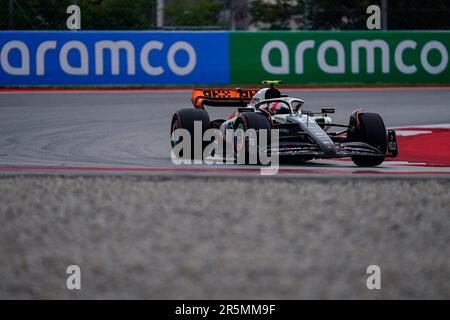 Barcelona, Spanien. 04. Juni 2023. Lando Norris, McLaren F1 Team MCL60 während des spanischen Grand Prix F1 auf dem Circuit de Barcelona-Catalunya am 4. Juni 2023 in Barcelona, Spanien. (Foto: Sergio Ruiz/PRESSIN) Kredit: PRESSINPHOTO SPORTS AGENCY/Alamy Live News Stockfoto