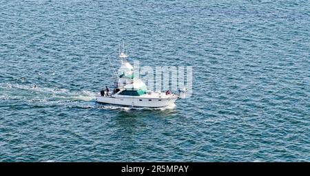 LOS ANGELES, KALIFORNIEN - 22. April 2023: Der Hafen von Los Angeles erstreckt sich über 7.500 Hektar an einer 43 km langen Uferpromenade in San Pedro Bay, 20 km südlich von Stockfoto