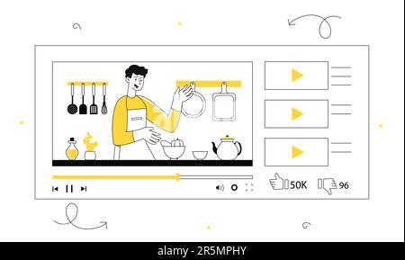 Video-Blog-Konzept Stock Vektor