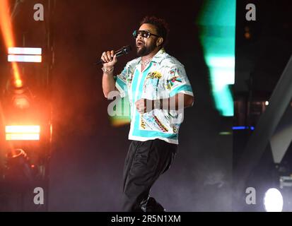 Miami, Florida, USA. 03. Juni 2023. Shaggy tritt während der Hot Summer Nights Tour im FPL Solar Amphitheatre am 3. Juni 2023 in Miami Florida auf. Kredit: Mpi04/Media Punch/Alamy Live News Stockfoto