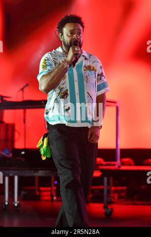 Miami, Florida, USA. 03. Juni 2023. Shaggy tritt während der Hot Summer Nights Tour im FPL Solar Amphitheatre am 3. Juni 2023 in Miami Florida auf. Kredit: Mpi04/Media Punch/Alamy Live News Stockfoto