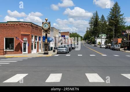 Rosalia, WA, USA - 23. Mai 2023; Stadtbild entlang der South Whitman Avenue in Rosalia Washington Stockfoto