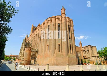 Kathedrale Saint Cecile, Kathedrale Sainte-Cecile d'Albi, Ziegelkirche, Bischofsviertel, Altstadt, Albi, Departement Tarn, Midi-Pyrenäen, Frankreich Stockfoto