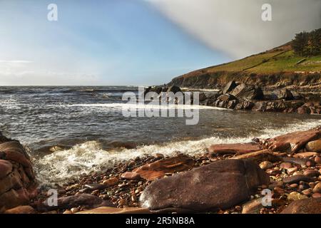 Mündung des Anascaul River, Owenascaul, Anascaul, Dingle Bay, Dingle Peninsula, County Kerry, Irland Stockfoto