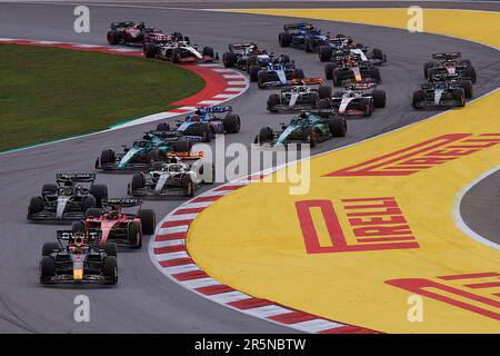 Montmelo, Spanien. 4. Juni 2023. Rennfahrer treten beim Formel-1-Grand Prix 2023 auf der Catalunya-Rennstrecke in Montmelo, Spanien, am 4. Juni 2023 an. Kredit: Pablo Morano/Xinhua/Alamy Live News Stockfoto