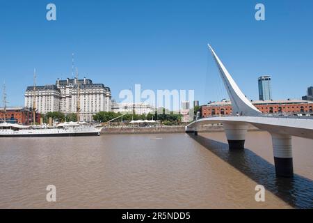 Puente de la Mujer, Frauenbrücke, Puerto Madero, Buenos Aires, Argentinien Stockfoto