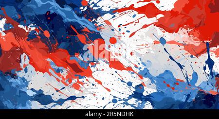 Blaue und rote Farbe spritzt abstrakten Vektorhintergrund. Stock Vektor