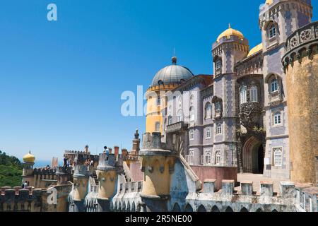 Triton Gate, Portico, Palacio Nacional da Pena, Sintra, Lisboa, Portugal Stockfoto