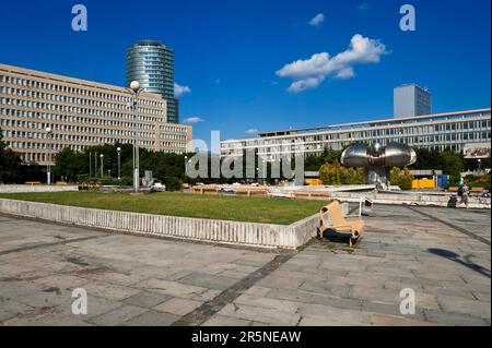 Namesti Slobody, Druzba-Brunnen, Altstadt Stare Mesto, Bratislava, Slowakei, Bratislava, Freiheitsplatz Stockfoto