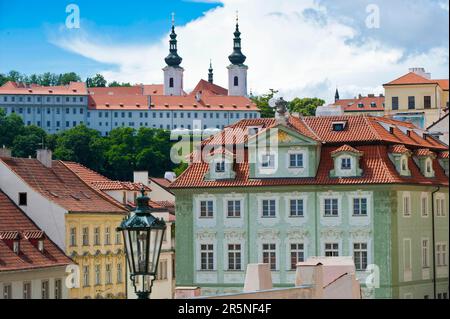 Blick von Hradcany zum Kloster Strahov, Prag, Böhmen, Prager Burg, Tschechische Republik Stockfoto