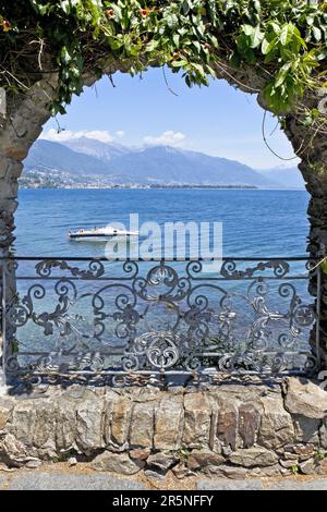 Lago Maggiore, Blick von Isole di Brissago, Tessin, Lago Maggiore, Tessin, Brissago Inseln, Die Schweiz Stockfoto