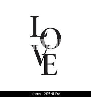 LOVE TEXT VECTOR ILLUSTRATION FÜR GRUSSKARTE, POST Stock Vektor