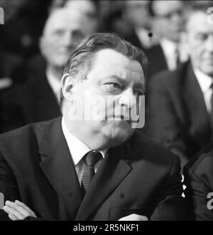 Persönlichkeiten aus Politik, Wirtschaft und Kultur aus den Jahren 1965-71. Franz Josef Strauss (CSU) d. 1988 Minister, DEU, Deutschland, Dortmund Stockfoto