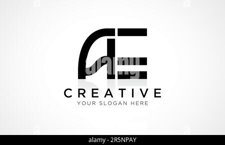 Vektorvorlage für AE Letter-Logo. AE-Logo-Design mit Buchstabenanfang und glänzender Reflexion – Geschäftsabbildung. Stock Vektor