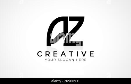AZ Letter Logo Design Vector Template. AZ-Logo-Design mit Buchstabenanfang und glänzender Reflexion – Geschäftsabbildung. Stock Vektor