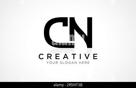 CN Letter Logo Design Vector Template. Buchstaben Anfangsbuchstabe CN-Logo-Design mit glänzender Reflexion – Geschäftsabbildung. Stock Vektor