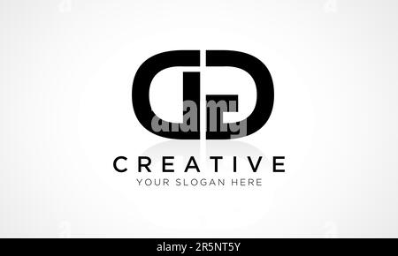 DG Letter Logo Design Vector Template. Buchstabe Anfangsbuchstabe DG-Logo-Design mit glänzender Reflexion – Geschäftsabbildung. Stock Vektor
