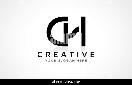 Dh Letter Logo Design Vector Template. DH-Logo-Design mit Buchstabenanfang und glänzender Reflexion – Geschäftsdarstellung. Stock Vektor