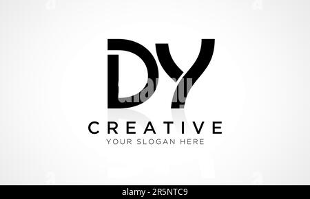 DY Letter Logo Design Vector Template. Buchstabe Anfangsbuchstabe DY-Logo-Design mit glänzender Reflexion – Geschäftsabbildung. Stock Vektor