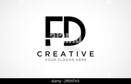Design-Vektorvorlage für FD Letter-Logo. Buchstabenanfang FD-Logo-Design mit glänzender Reflexion – Geschäftsdarstellung. Stock Vektor