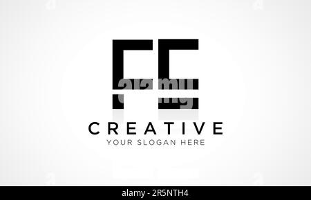 VEKTORVORLAGE FÜR LOGO-Design MIT FE-Buchstaben. Buchstabenanfang FE-Logo-Design mit glänzender Reflexion – Geschäftsabbildung. Stock Vektor