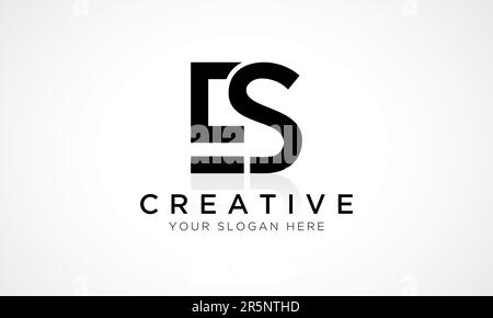 Es Letter Logo Design Vector Template. Buchstabe Anfangsbuchstabe es-Logo-Design mit glänzender Reflexion – Geschäftsabbildung. Stock Vektor