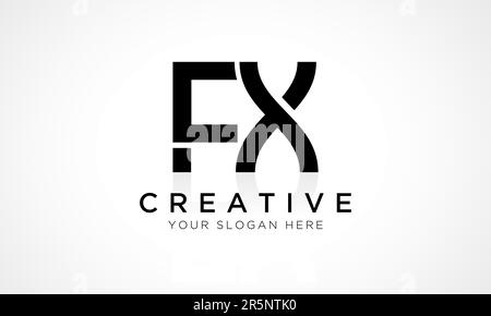 FX Letter Logo Design Vector Template. FX-Logo-Design mit Buchstabenanfang und glänzender Reflexion – Geschäftsdarstellung. Stock Vektor