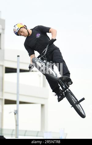 Kanagawa, Japan. 4. Juni 2023. Rim Nakamura Cycling : 2023 Mynavi Japan Cup YOKOSUKA BMX Freestyle Park Elite Finale für Männer im Umikaze Park in Kanagawa, Japan . Kredit: Itaru Chiba/AFLO/Alamy Live News Stockfoto