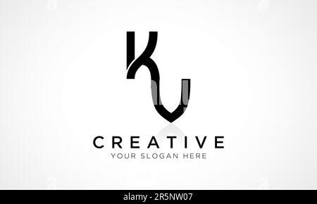 KV Letter Logo Design Vector Template (VEKTORVORLAGE für DEN KV-Letter Buchstabe Anfangsbuchstabe KV-Logo-Design mit glänzender Reflexion – Geschäftsabbildung. Stock Vektor