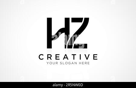 HZ Letter Logo Design Vector Template (VEKTORVORLAGE für LOGO-Design) ANFANGSBUCHSTABE „HZ“-Logo-Design mit glänzender Reflexion – Geschäftsdarstellung. Stock Vektor