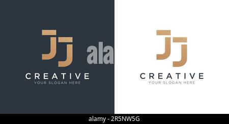 Luxuriöse Jj-Logovorlage Im Letter-Format In Gold Und Weiß. Ursprüngliches Luxuriöses Jj Letter Logo-Design. Ansprechendes Logodesign Für Das Branding Von Luxusunternehmen. Stock Vektor