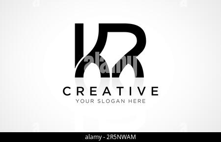 KR Letter Logo Design Vector Template. Buchstabe Anfangsbuchstabe KR-Logo-Design mit glänzender Reflexion – Geschäftsabbildung. Stock Vektor