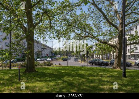 Häuser in der bornheimer-Hang-Siedlung, Frankfurt, Deutschland Stockfoto