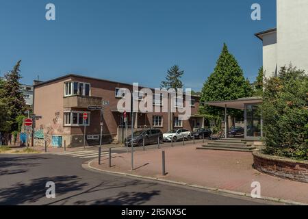 Häuser in der bornheimer-Hang-Siedlung, Frankfurt, Deutschland Stockfoto