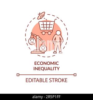 Rotes Symbol für wirtschaftliche Ungleichheit Stock Vektor