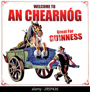 Ein klassischer Vintage-Werbespot für Irish Guinness Stockfoto