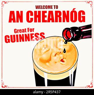 Ein klassischer Vintage-Werbespot für Irish Guinness Stockfoto