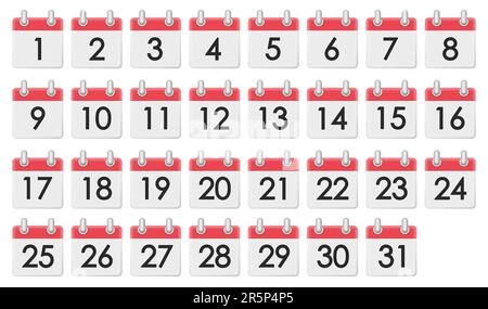 3D Kalendersatz mit leerer Seite. Vektordarstellung. Eps 10. Stock Vektor