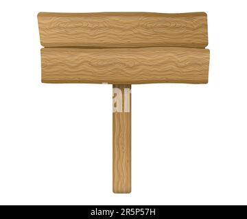 Holzschilder isoliert auf weißem Hintergrund. Vektordarstellung. Eps 10. Stock Vektor