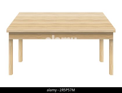 Realistischer Holztisch isoliert auf weißem Hintergrund. Vektordarstellung. Eps 10. Stock Vektor