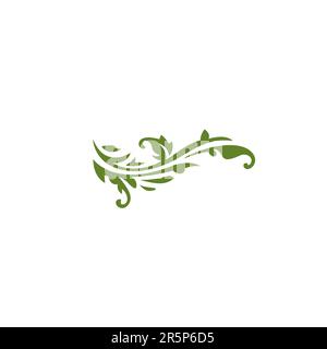 Vektordesign Mit Blumenmuster. Blattbotanisches Logo – Designset Für Marken Von Beauty, Natural, Organic Stock Vektor