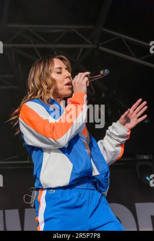 Melanie C, Mel C, Auftritt beim Wychwood Festival, Cheltenham, Großbritannien. 4. Juni 2023 Stockfoto