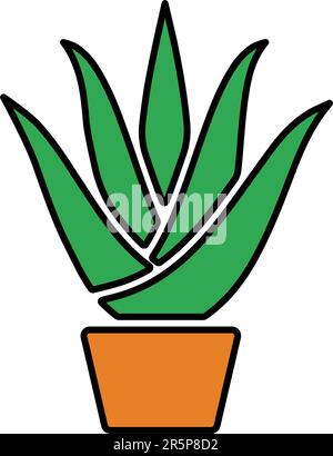 Aloe, Vera, Pflanzensymbol. Einfache Vektordarstellung für Web-, Druck-, Grafik- oder kommerzielle Zwecke. Stock Vektor