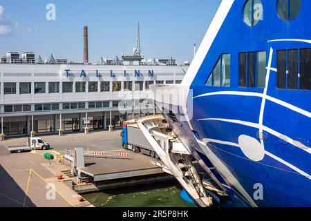 Kreuzfahrtfähre M/S Finlandia im Hafen von Tallinn, Estland Stockfoto